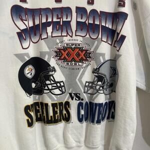 Vintage 1995 Super Bowl XXVI Sweatshirt - Steelers vs. Cowboys